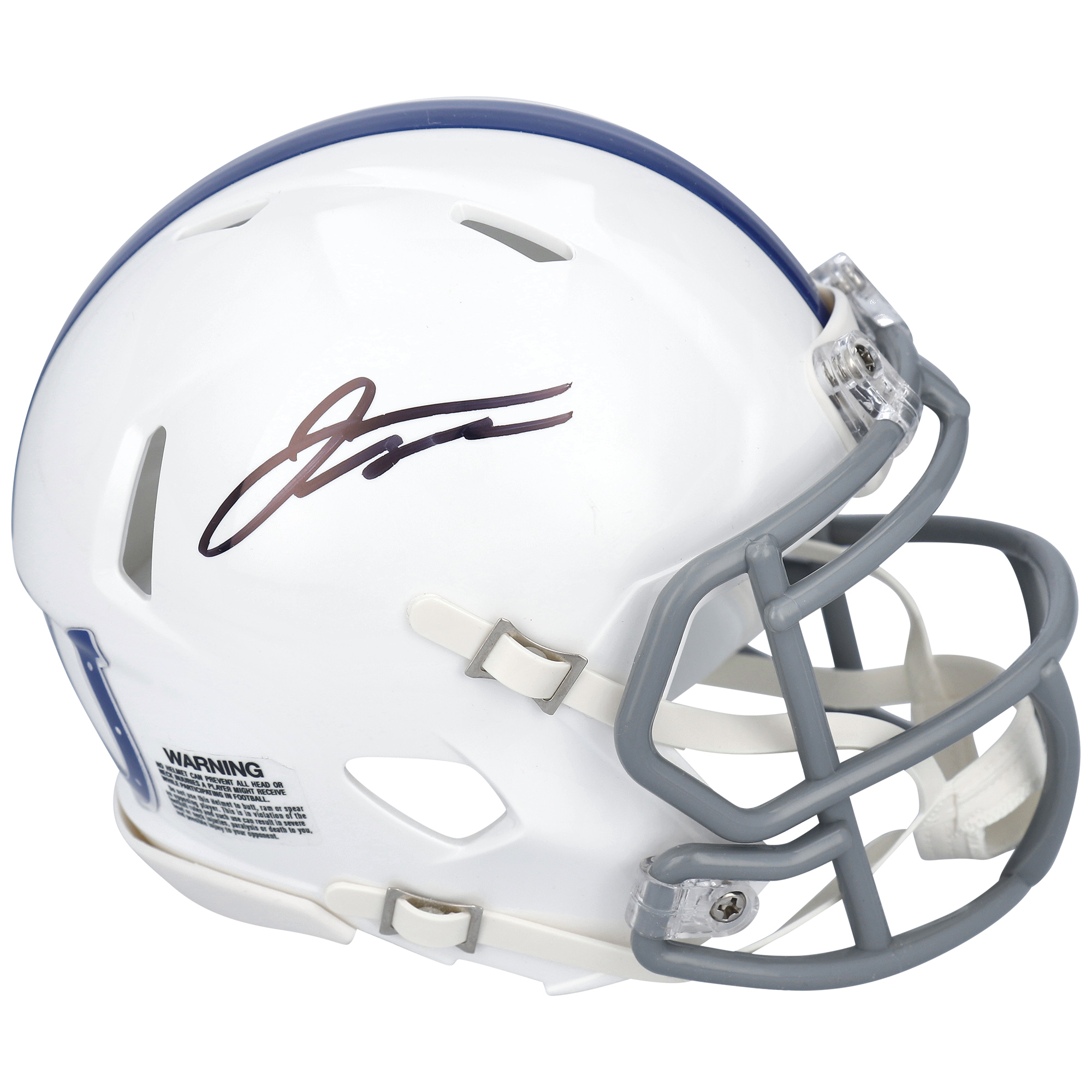 Jonathan Taylor Indianapolis Colts signierter Riddell 2021 Saison Throwback Logo Speed ​​Mini Helm