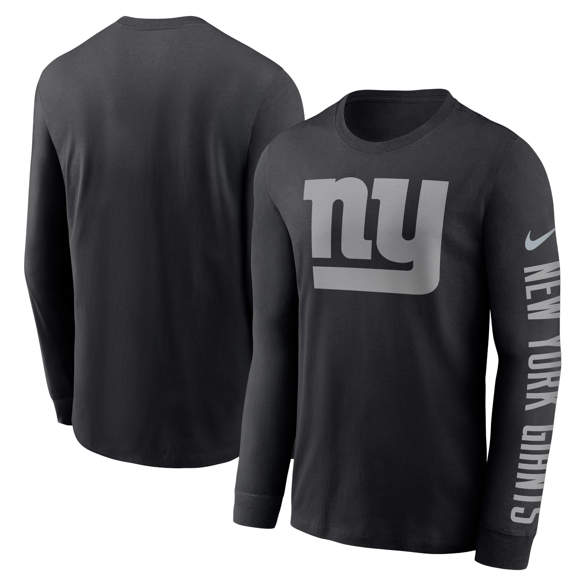 Schwarzes Nike New York Giants RFLCTV T-Shirt mit Namen und Logo für Herren