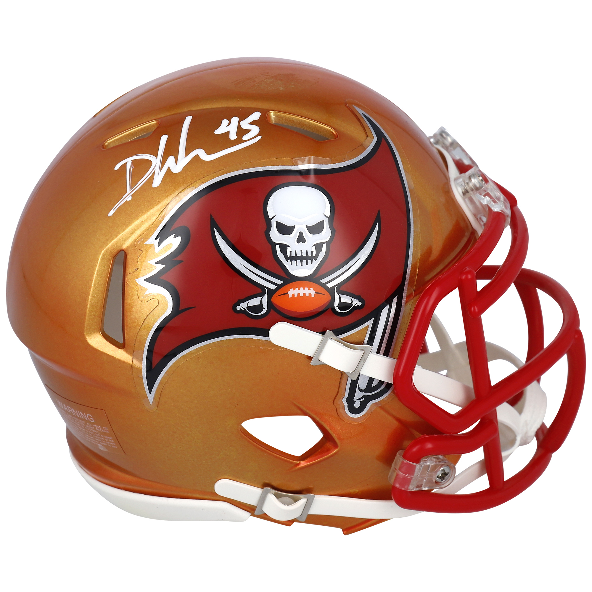 Devin White Tampa Bay Buccaneers signierter Riddell Flash Alternate Speed ​​Mini-Helm