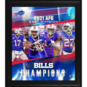 Buffalo Bills – gerahmte Collage der Champions der AFC East Division 2021, 15 x 17 Zoll