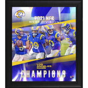 Los Angeles Rams – Gerahmte Collage mit den Champions der NFC West Division 2021, 15 x 17 Zoll