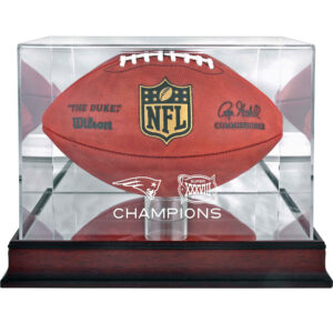 Vitrine mit Football-Logo der New England Patriots aus Mahagoni für die Champions des Super Bowl XXXVIII