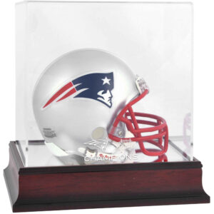 Mahagoni-Mini-Vitrine für Helme der New England Patriots, Super Bowl XXXIX Champions