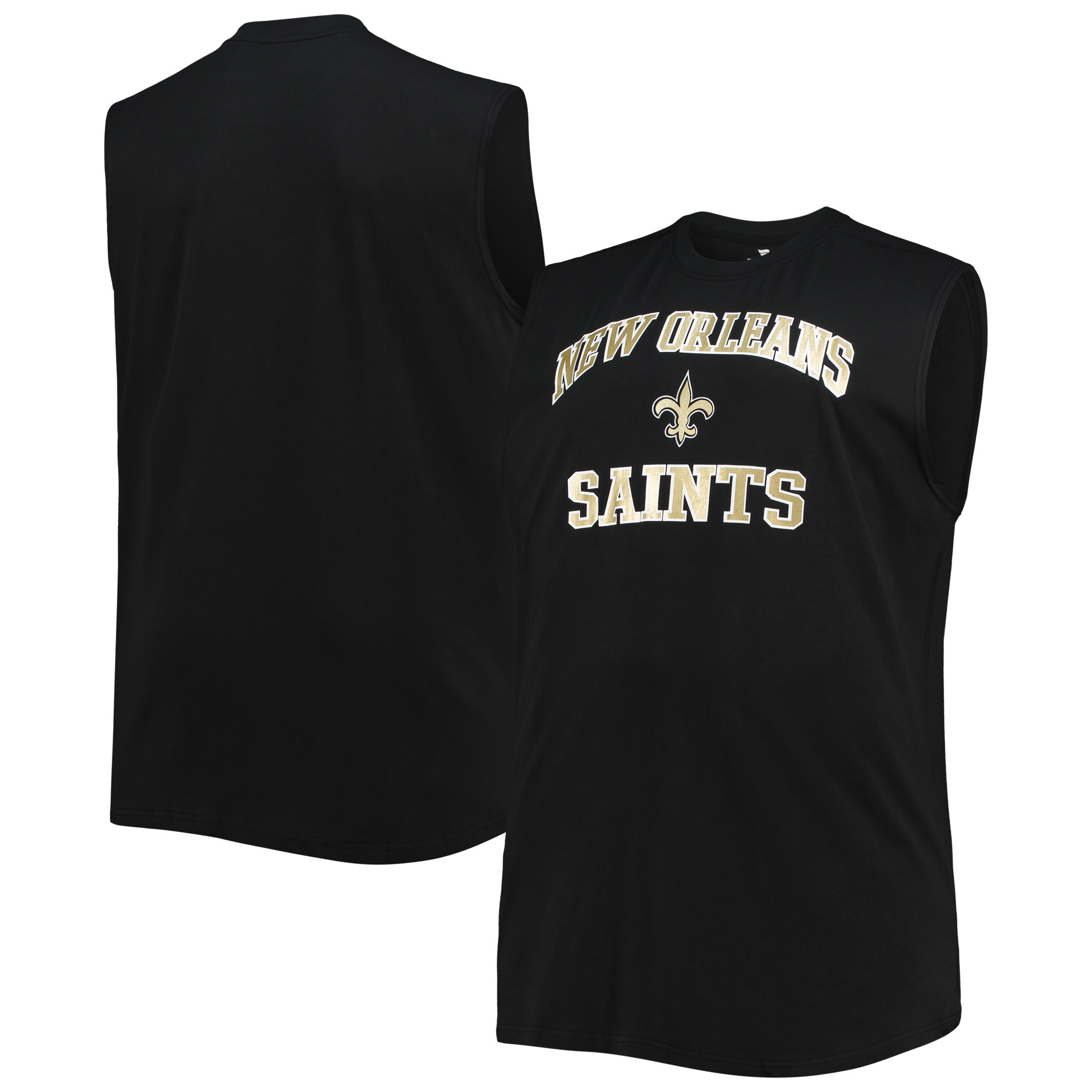 Schwarzes New Orleans Saints-Muscle-Tanktop für Herren in großen Größen