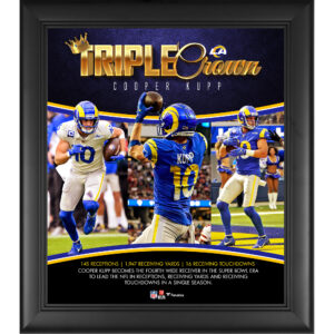 Cooper Kupp Los Angeles Rams Gerahmtes 15″ x 17″-Collage zum Empfang der Triple Crown