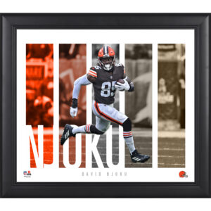 David Njoku Cleveland Browns, gerahmt, 15 x 17 Zoll, Spielerpanel-Collage