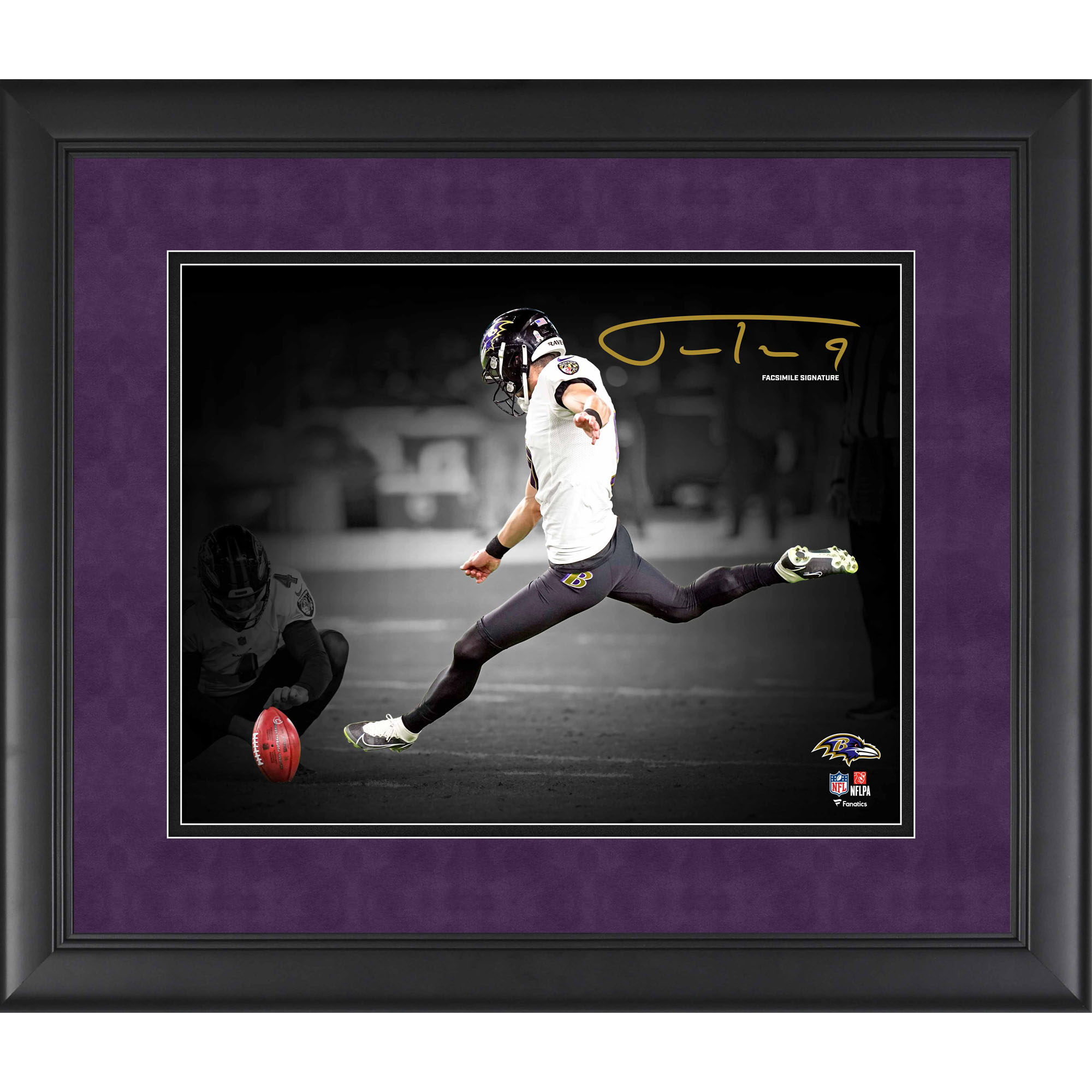 Justin Tucker Baltimore Ravens Faksimile Signatur gerahmt 11″ x 14″ Spotlight Foto