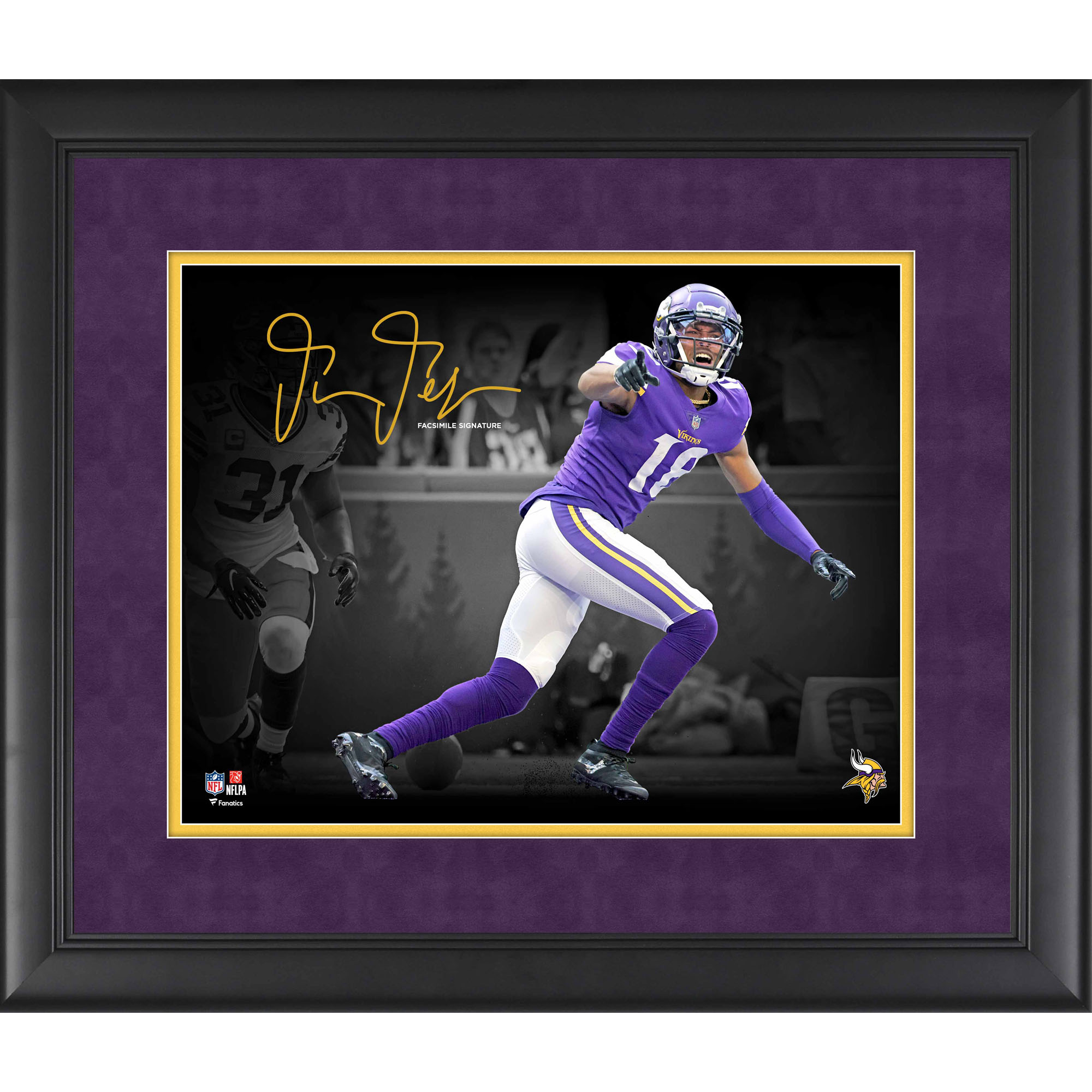 Justin Jefferson Minnesota Vikings Faksimile Signatur gerahmt 11″ x 14″ Spotlight Foto