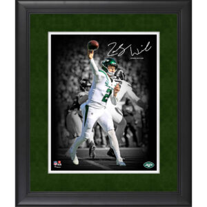 Zach Wilson New York Jets Faksimile Signatur gerahmt 11″ x 14″ Spotlight Foto