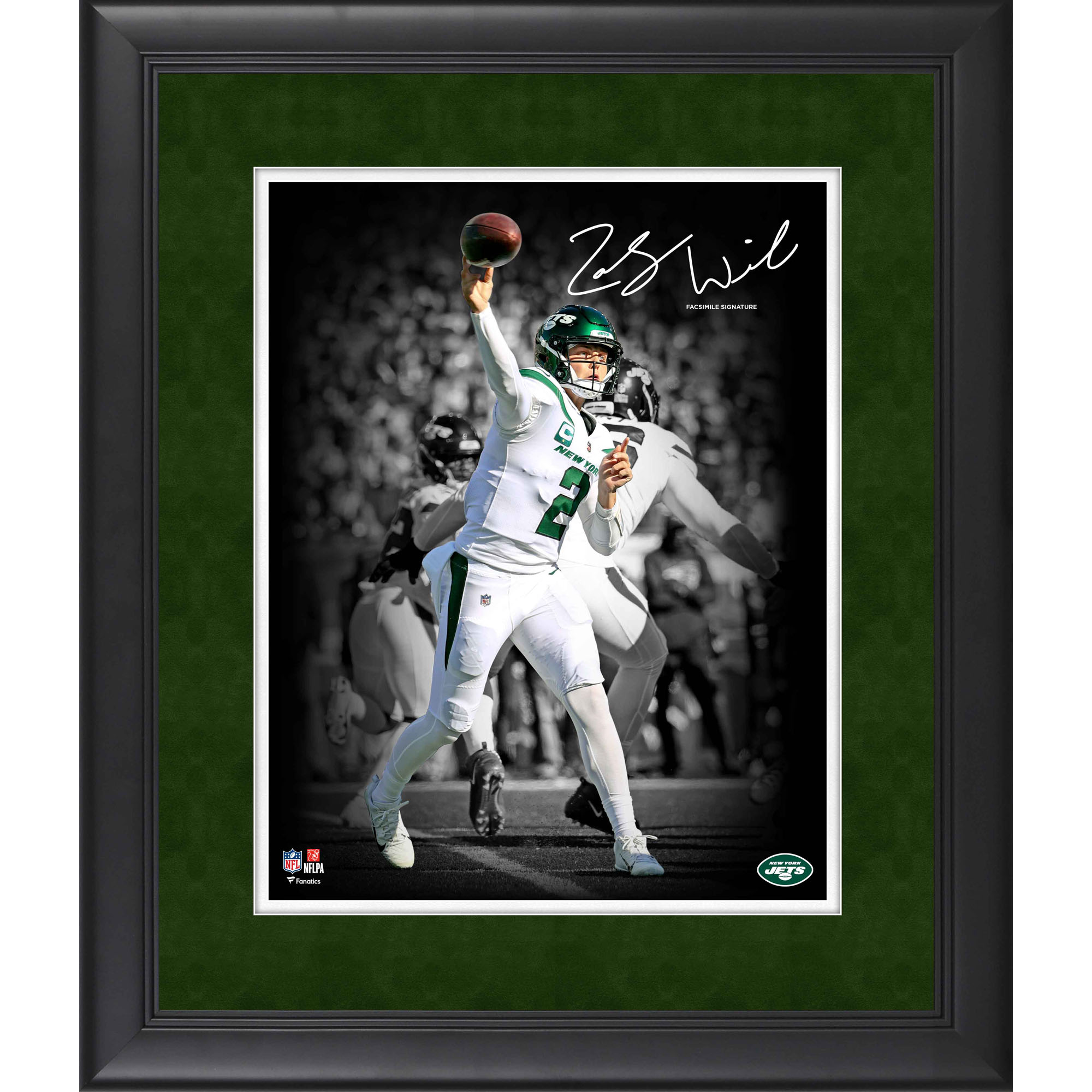 Zach Wilson New York Jets Faksimile Signatur gerahmt 11″ x 14″ Spotlight Foto