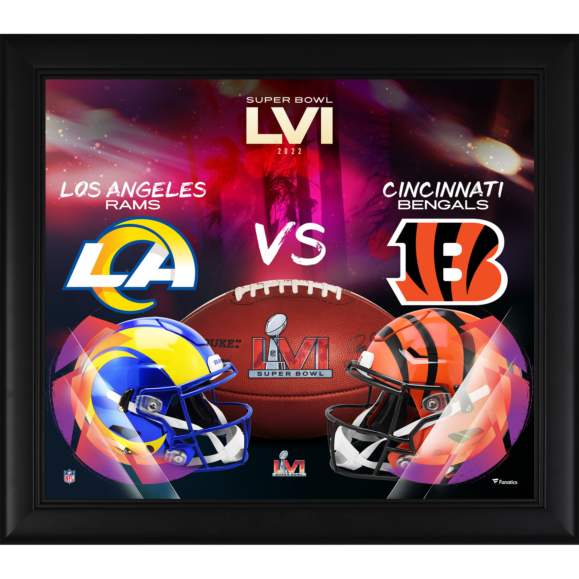 Cincinnati Bengals vs. Los Angeles Rams, gerahmte 15 x 17 Zoll Super Bowl LVI Matchup-Collage