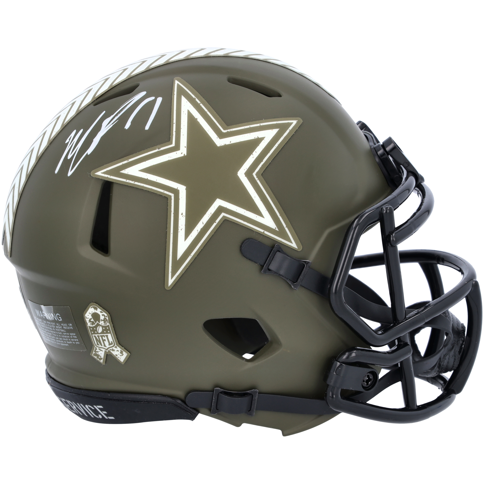Micah Parsons Dallas Cowboys signierter Riddell 2022 Salute To Service Speed ​​Mini-Helm