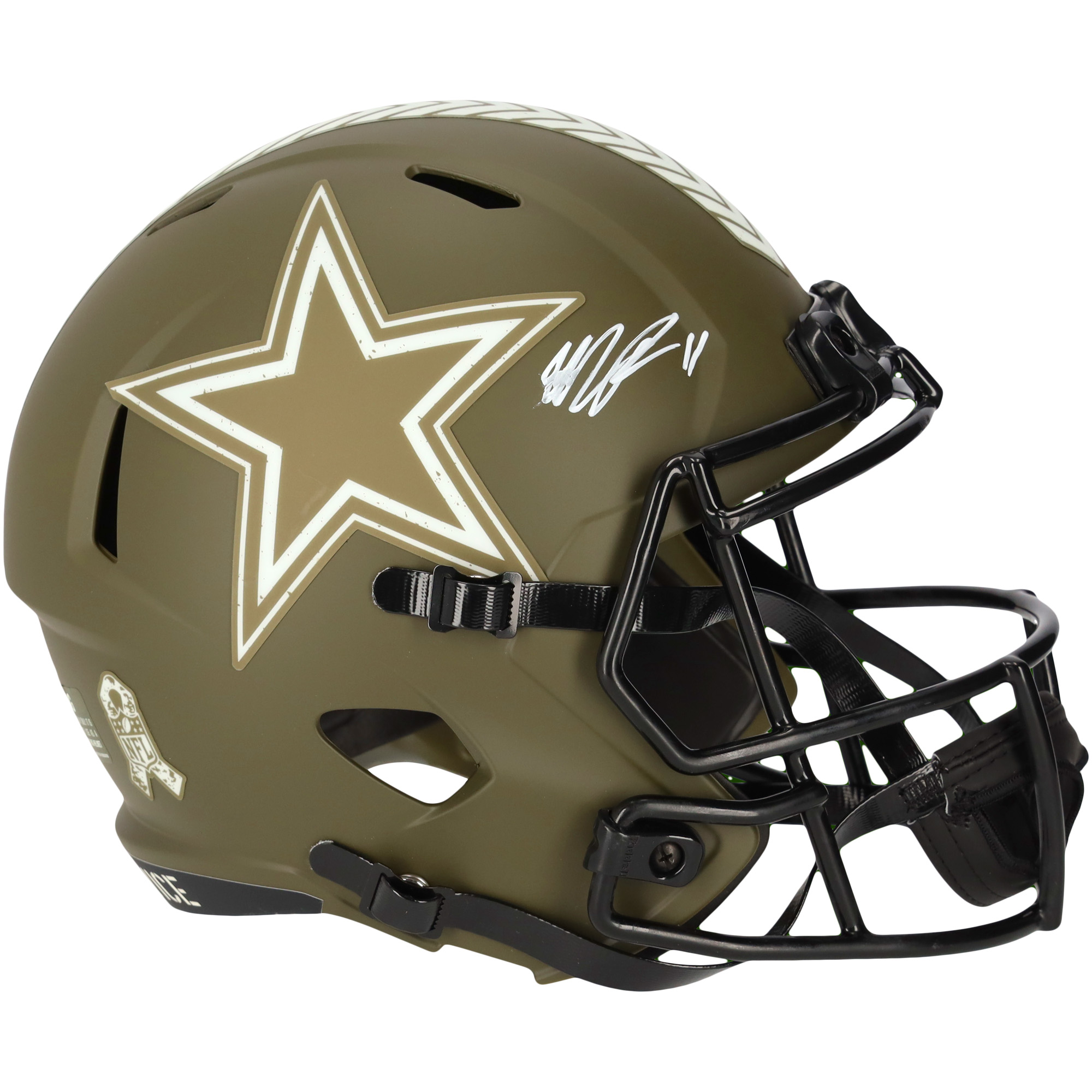 Micah Parsons Dallas Cowboys signierter Riddell 2022 Salute To Service Speed ​​Replica-Helm