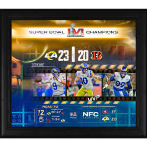 Los Angeles Rams Super Bowl LVI Champions 15“ x 17“ Road to the Super Bowl gerahmte Collage