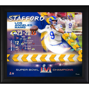 Matthew Stafford Los Angeles Rams Super Bowl LVI Champions gerahmte Collage, 38,1 x 43,2 cm