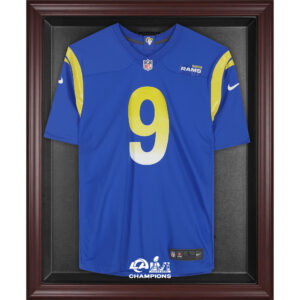 Los Angeles Rams Super Bowl LVI Champions Logo-Trikot-Vitrine mit Mahagonirahmen