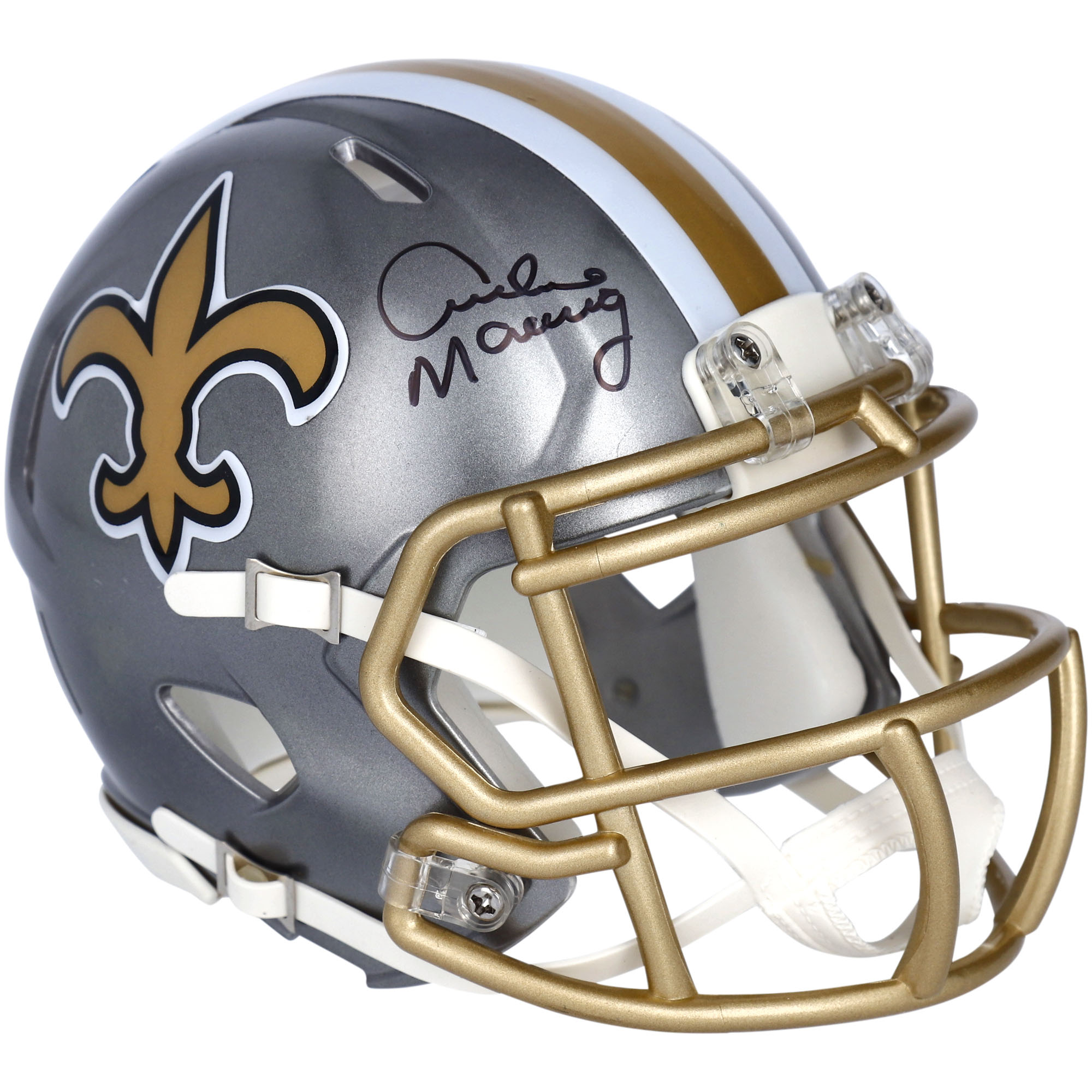 Archie Manning New Orleans Saints signierter Riddell Flash Alternate Speed ​​Mini-Helm