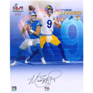 Matthew Stafford Los Angeles Rams & Detroit Lions signiertes stilisiertes Foto, 16 x 20 Zoll