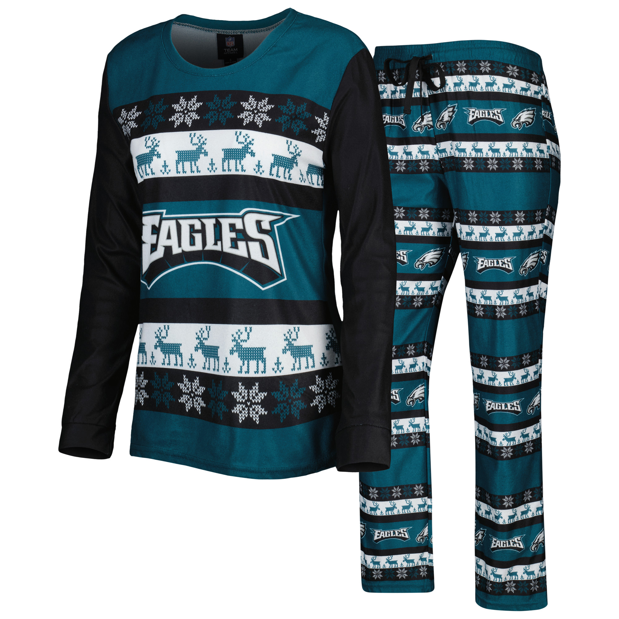 FOCO Philadelphia Eagles Damen-Pyjama-Set in Dunkelgrün für den Urlaub