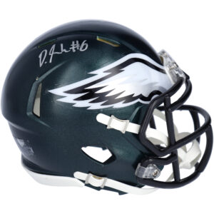 Von DeVonta Smith signierter Riddell Speed ​​Mini-Helm der Philadelphia Eagles