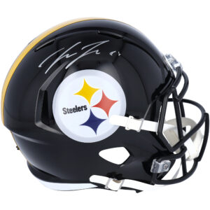 Von Pat Freiermuth signierter Riddell Speed-Replika-Helm der Pittsburgh Steelers