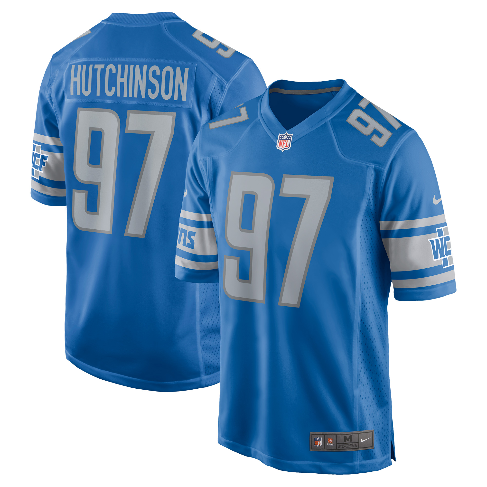 Blaues Nike-Spielertrikot der Detroit Lions von Aidan Hutchinson für Herren