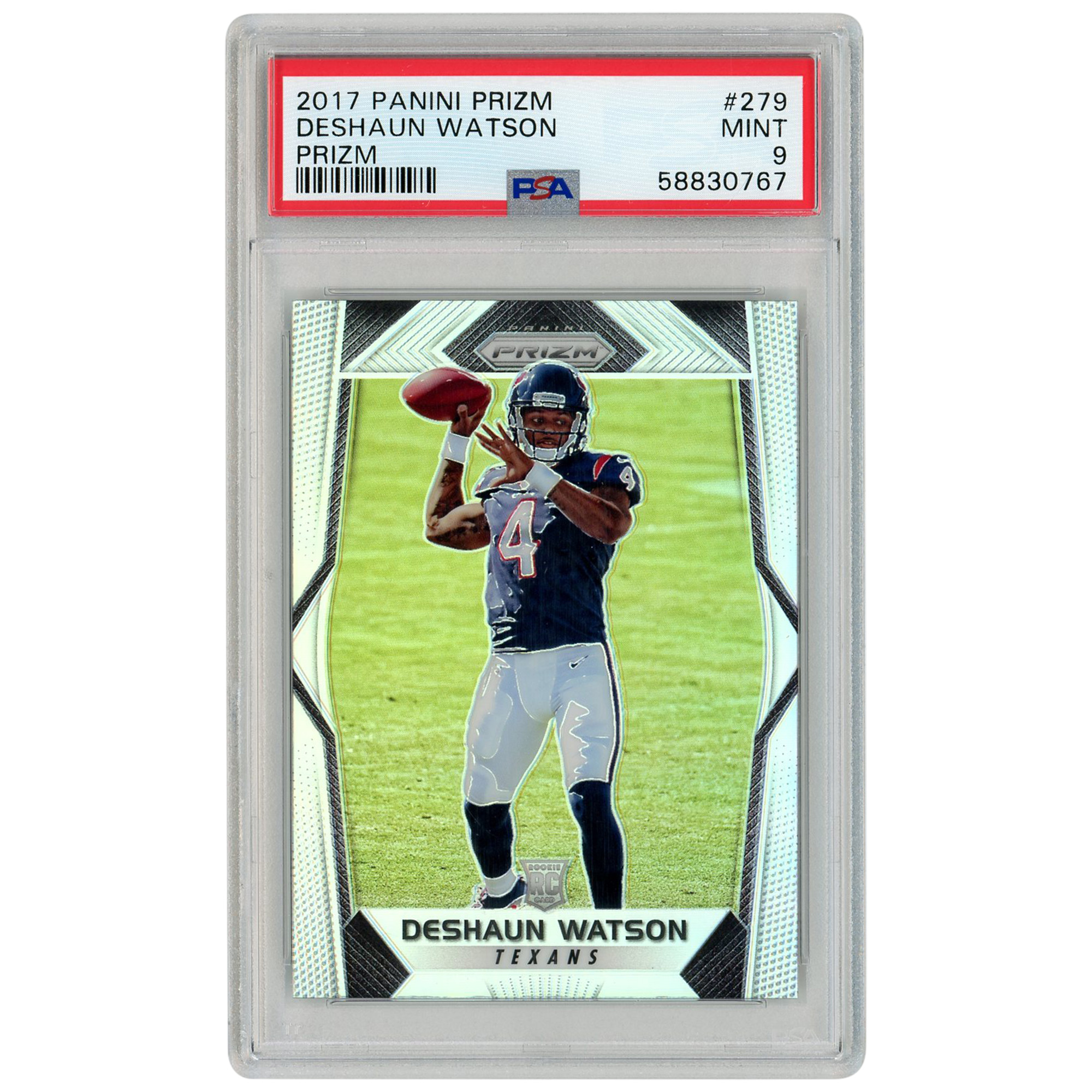 Deshaun Watson Houston Texans 2017 Panini Prizm Silver Prizm #279 PSA authentifizierte 9 Rookie-Karte