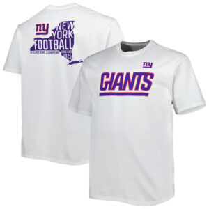 Weißes New York Giants Big & Tall Hometown Collection Hot Shot Fanatics-T-Shirt für Herren