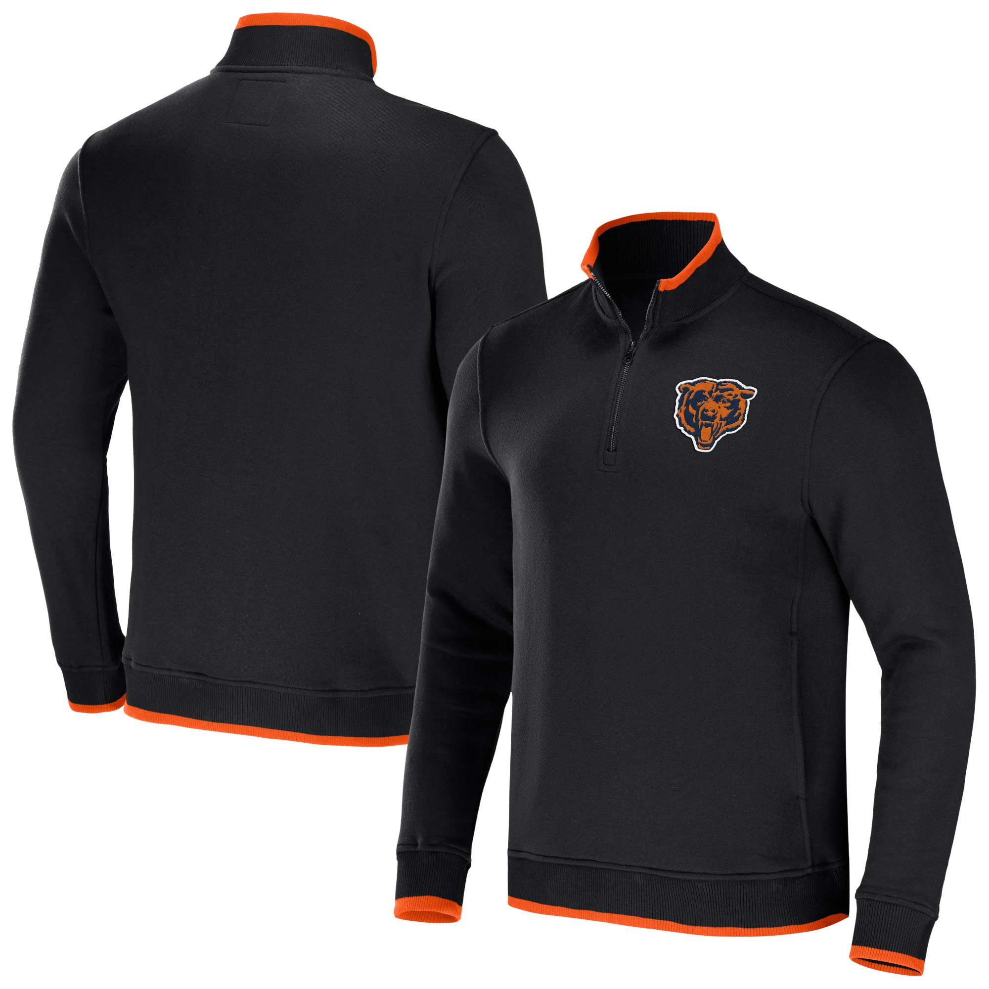 Chicago Bears NFL x Darius Rucker Collection by Fanatics Oberteil mit 1/4 Reißverschluss und Logo – Schwarz