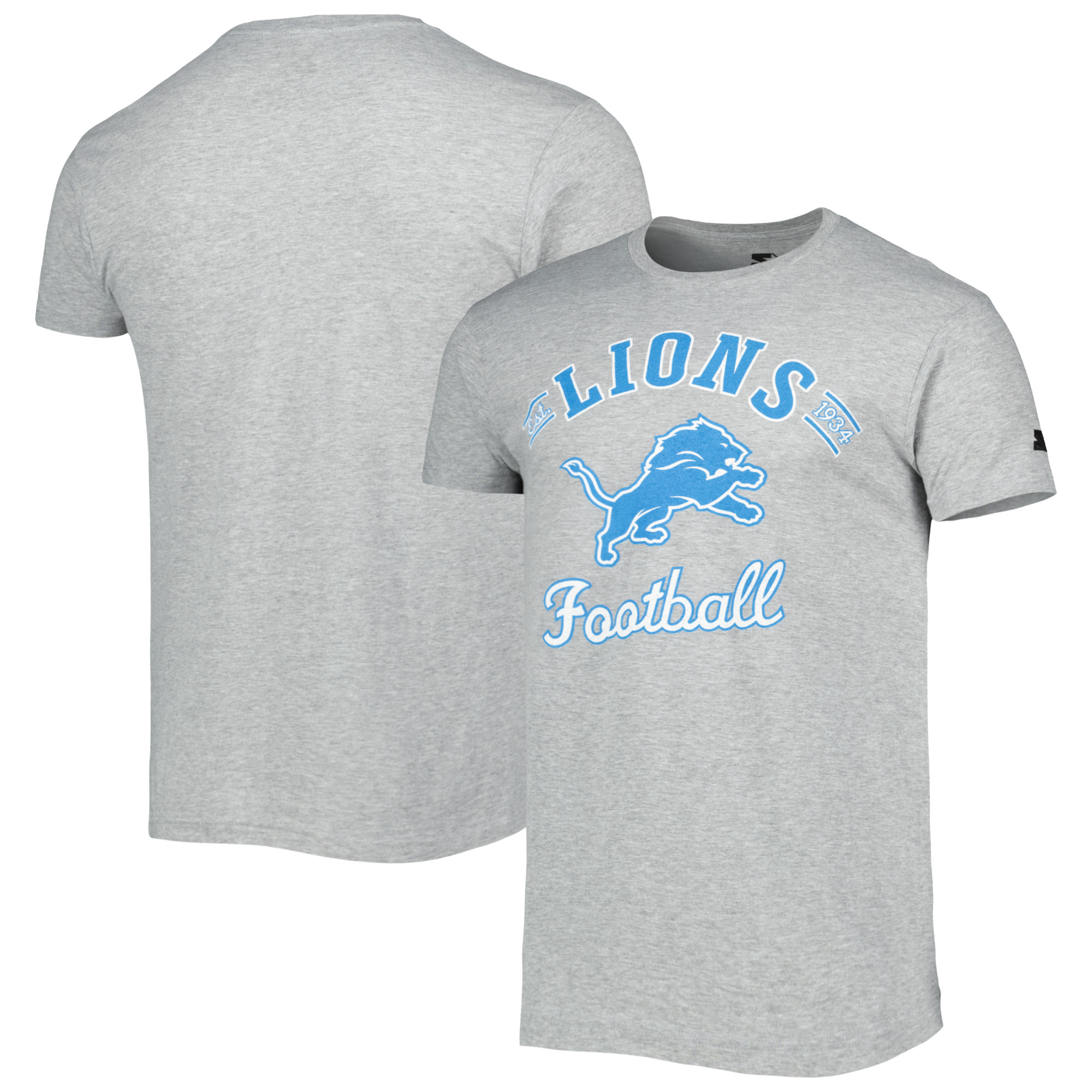 Starter-T-Shirt der Detroit Lions Prime Time in meliertem Grau für Herren