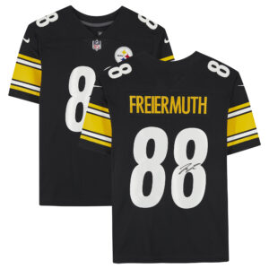 Schwarzes, signiertes Nike-Trikot der Pittsburgh Steelers von Pat Freiermuth in limitierter Auflage