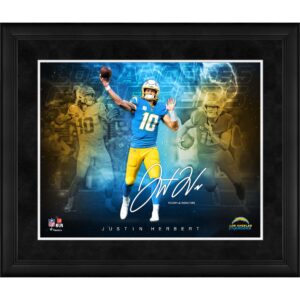 Justin Herbert Los Angeles Chargers Faksimile-Signatur, gerahmt, 16 x 20 Zoll, Stars of the Game-Collage