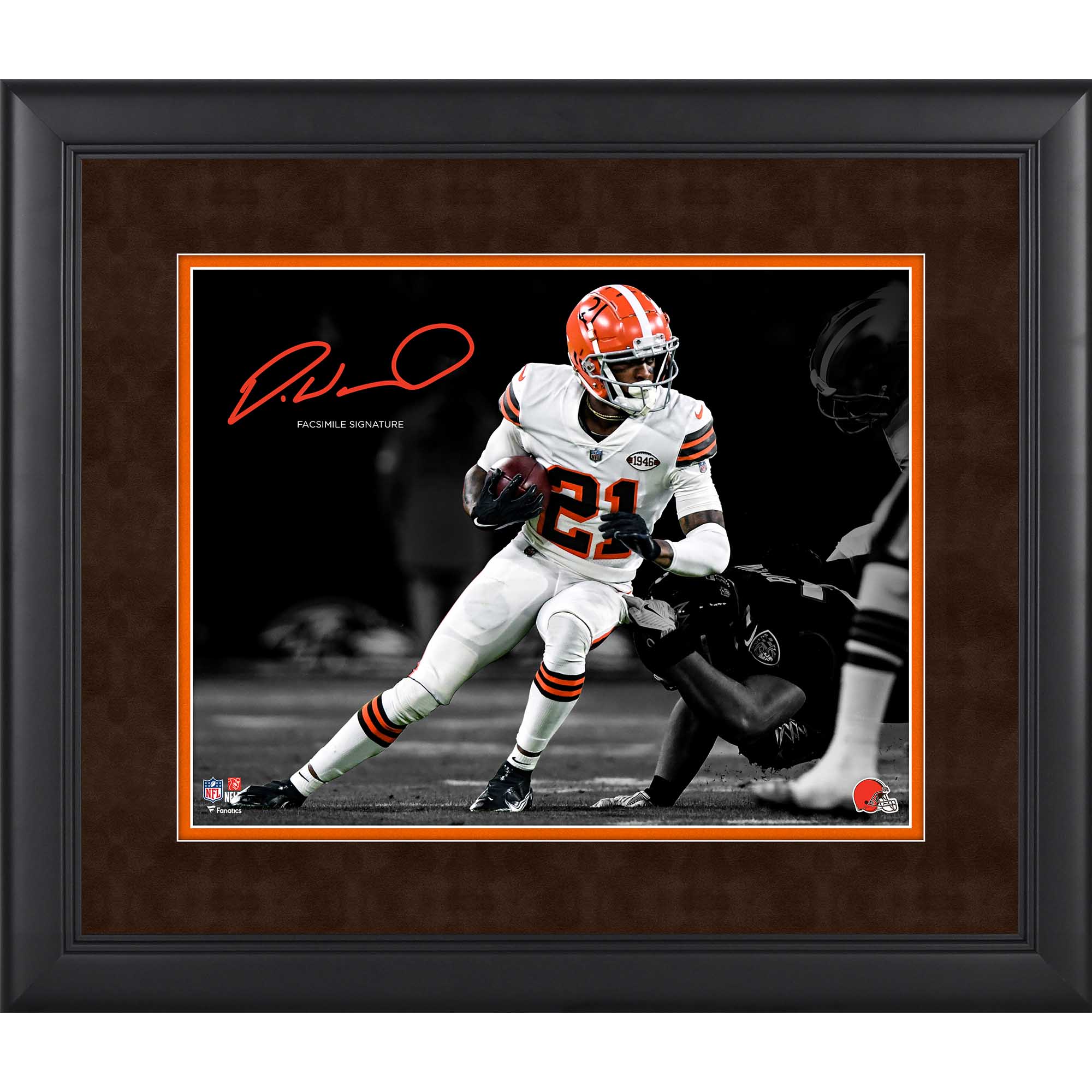 Denzel Ward Cleveland Browns Faksimile-Signatur gerahmtes Spotlight-Foto, 11 x 14 Zoll