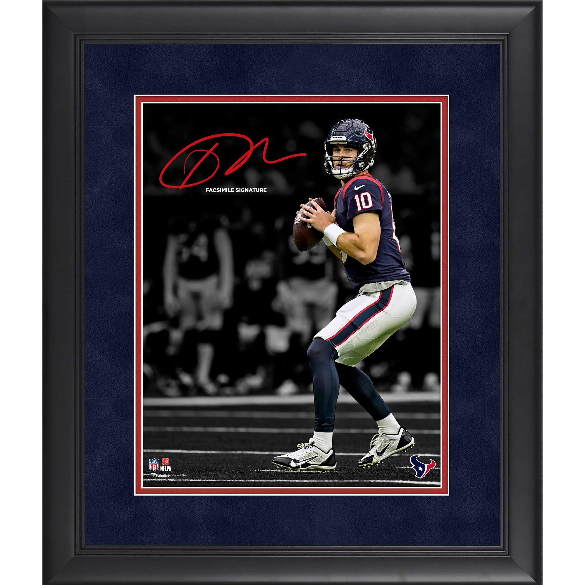 Davis Mills Houston Texans Faksimile-Signatur gerahmtes Spotlight-Foto, 11 x 14 Zoll