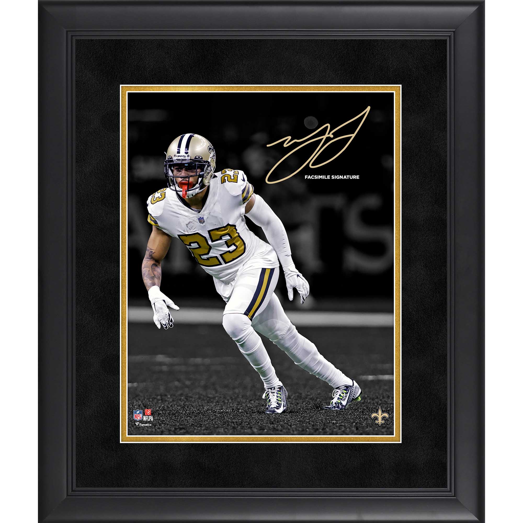 Marshon Lattimore New Orleans Saints Faksimile Signatur gerahmt 11″ x 14″ Spotlight Foto