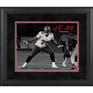 Tristan Wirfs Tampa Bay Buccaneers Faksimile-Signatur, gerahmt, 11 x 14 Zoll Spotlight-Foto