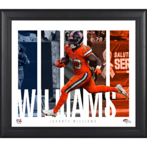 Javonte Williams Denver Broncos Gerahmte 15″ x 17″ Spielerpanel-Collage