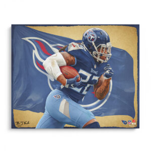 Derrick Henry Tennessee Titans Fotodruck 16″ x 20″ – Entworfen und signiert vom Künstler Brian Konnick – Limitierte Auflage 25