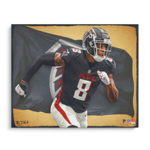 Kyle Pitts Atlanta Falcons 16″ x 20″ Fotodruck – Entworfen und signiert vom Künstler Brian Konnick – Limitierte Auflage 25