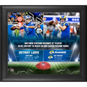 Matthew Stafford Los Angeles Rams Gerahmte Collage mit 50.000 Passing Yards, 15 x 17 Zoll