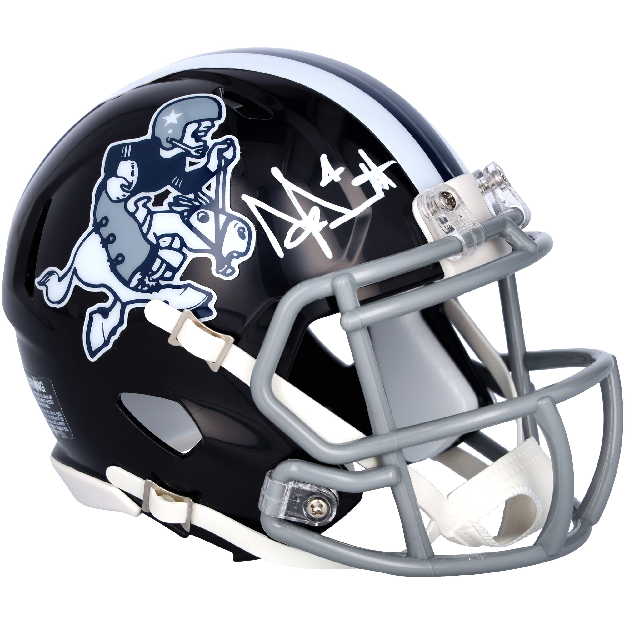 Dak Prescott Dallas Cowboys signierter Riddell Cowboy Joe Speed ​​Mini-Helm