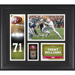 Trent Williams San Francisco 49ers – Gerahmte 15 x 17 Zoll große Spielercollage mit einem Stück eines Spielballs