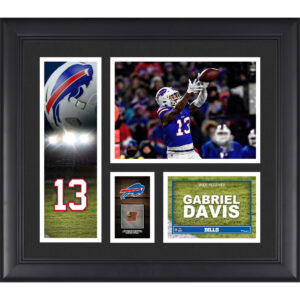 Gabriel Davis, Buffalo Bills, gerahmte 15 x 17 Zoll große Spielercollage mit einem Stück eines Spielballs