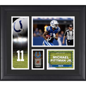 Michael Pittman Jr. Indianapolis Colts, gerahmte 15 x 17 Zoll große Spielercollage mit einem Stück eines Spielballs