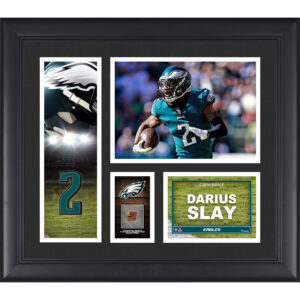 Darius Slay Philadelphia Eagles Gerahmte 15″ x 17″ Spielercollage mit einem Stück eines Spielballs