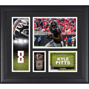 Kyle Pitts Atlanta Falcons Gerahmte 15″ x 17″ Spielercollage mit einem Stück eines Spielballs