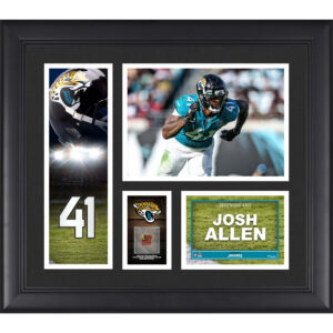 Josh Allen Jacksonville Jaguars, gerahmte 15 x 17 Zoll große Spielercollage mit einem Stück eines beim Spiel verwendeten Balls