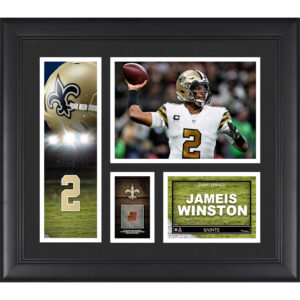 Jameis Winston New Orleans Saints, gerahmte 15 x 17 Zoll große Spielercollage mit einem Stück eines beim Spiel verwendeten Balls