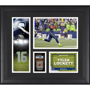 Tyler Lockett, Seattle Seahawks, gerahmte Spielercollage, 15 x 17 Zoll, mit einem Stück eines Spielballs