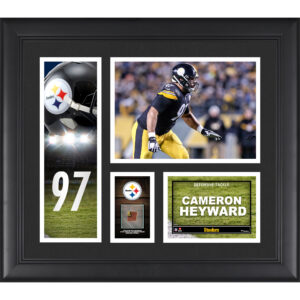 Cameron Heyward Pittsburgh Steelers gerahmte 15″ x 17″ Spielercollage mit einem Stück eines Spielballs